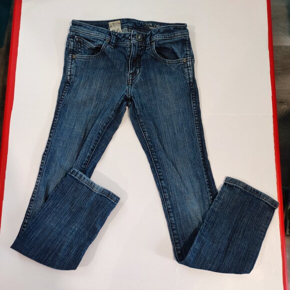 Volcom 2x4 jeans tight fit denim blue men's youth size 26 - Picture 1 of 13